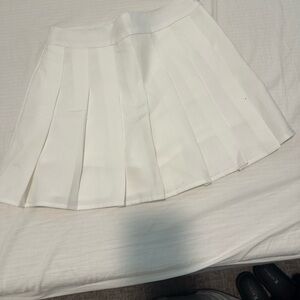 White Pleated Skirt